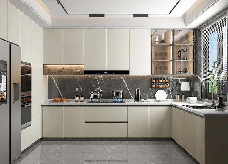 UV lacquer U-shaped kitchen layout