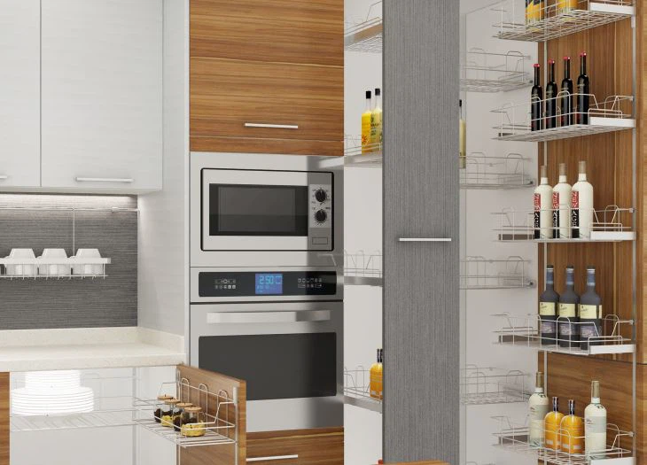 Modern Wood Grain Kitchen Cabinets