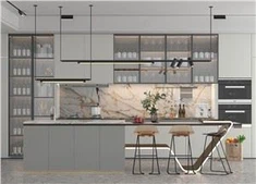 Mobili da cucina grigio chiaro