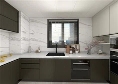 Mobile da cucina con rivestimento in membrana